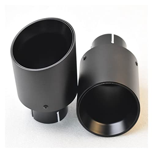 1 Stück Aluminiumlegierung Mattschwarz Edelstahl Auspuff Auto Autoteile Modifizierte Spitze Schwanz Zubehör Für E46 Für F30 Für Xf Auspuffendrohr Schalldämpfer Endrohre (Color : 66MM IN- 105MM OUT) von DRENGE