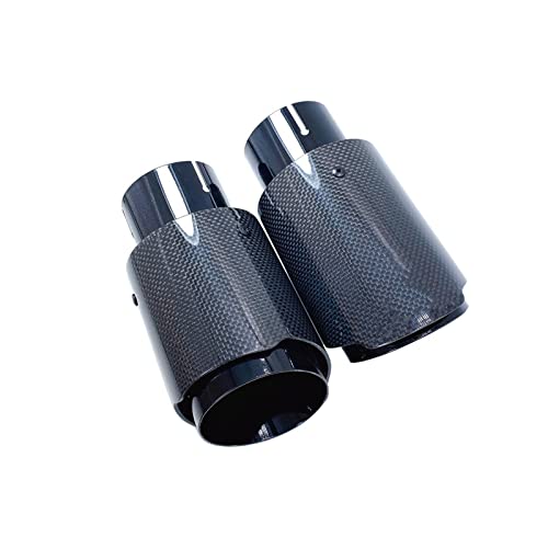 Auto Universal Modifikation Edelstahl Einzelnes Auspuffrohr Vollcarbon Glänzend Schwarze Abdeckung Schalldämpferspitze Für Jedes Auto Auspuffendrohr Schalldämpfer Endrohre (Color : 76-114mm) von DRENGE
