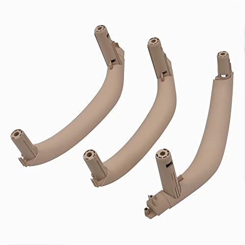 DRENGE Innen TüR Griff Für Für X5 Für X6 F15 F16 2014–2018 Links Rechts 3 Teiliges Set Autoinnentüren Griff Pull Trim Cover Schwarz Beige Innentürverkleidung Armlehne (Color : Beige White RHD) von DRENGE