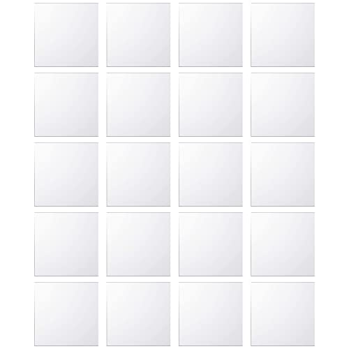 DRERIO 20 Stück Spiegelfliesen selbstklebend Acryl kleine quadratische Spiegel Basteln Spiegelfliesen Kunststoff Spiegel Mini-Spiegelaufkleber Mosaikfliesen für Handwerk Dekoration DIY (10 x 10 cm) von DRERIO
