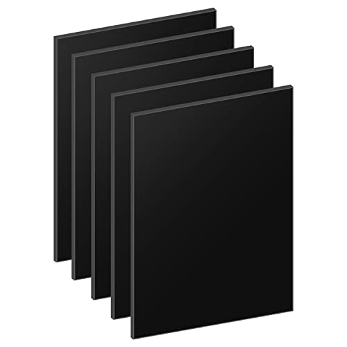 DRERIO 5 Stück Acrylplatten Schwarz Acryl Rohlinge Rechteckige Acrylscheiben 18 x 13cm x 2 mm Kleine Schwarze Kunststoffplatten dick Acryl Blatt Schilder für Bild Malerei DIY Crafts von DRERIO