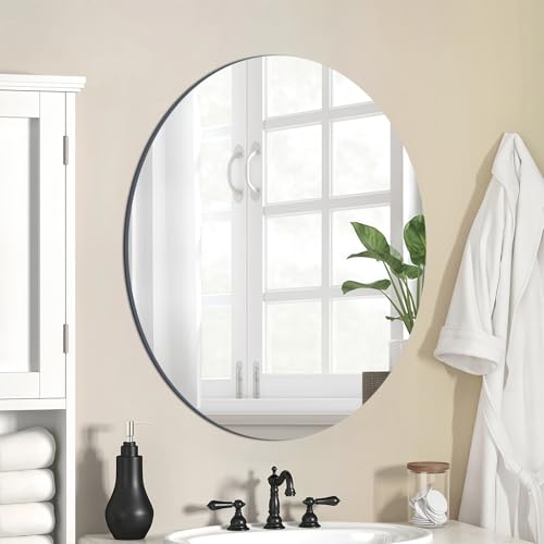 DRERIO Ovaler Glasspiegel 50 × 40 cm HD Selbstklebender Wandspiegel, große rahmenlose ovale Klebefliesen-Spiegel aus Glas, Spiegel oval für Badezimmer, Wohnzimmer, Eingangsbereich DRERIO Ovaler Glasspiegel 50 × 40 cm HD Selbstklebender Wandspiegel, große rahmenlose ovale Klebefliesen-Spiegel aus Glas, Spiegel oval für Badezimmer, Wohnzimmer, Eingangsbereich von DRERIO
