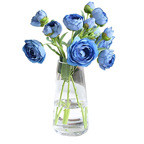 DRERIO Vase für Blumen Klarglasvase transparent ins Moderne Glasvase hoch, Dekor, modern für Zuhause, Büro, Wohnzimmer, Mittelstücke, 22 × 10 cm von DRERIO