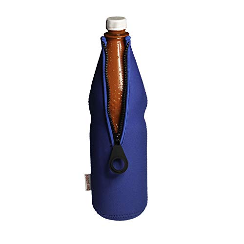 DRESS-YOUR-DRINK Flaschenkühler 0,7-1,0L für Glas- & PET Flaschen, Neopren, Getränkekühler, (blau, 1) von DRESS-YOUR-DRINK