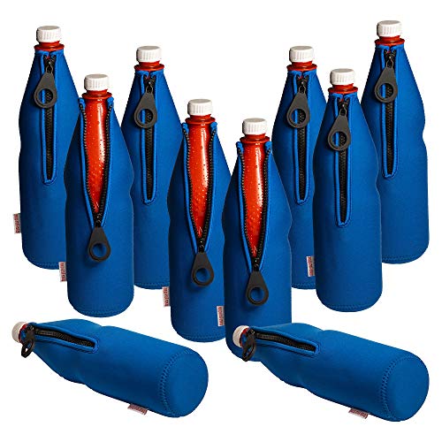 DRESS-YOUR-DRINK Flaschenkühler 0,7-1,0L für Glas- & PET Flaschen, Neopren, Getränkekühler, (blau, 10) von DRESS-YOUR-DRINK