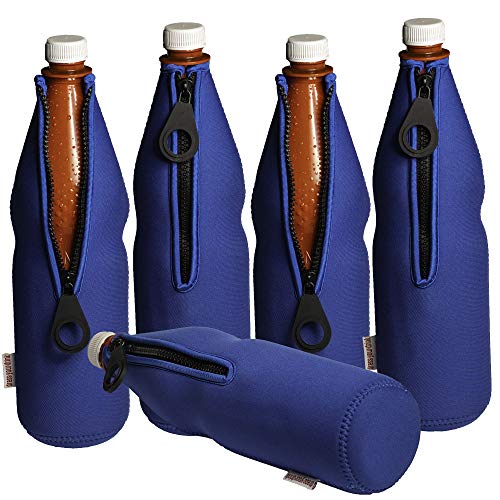 DRESS-YOUR-DRINK Flaschenkühler 0,7-1,0L für Glas- & PET Flaschen, Neopren, Getränkekühler, (blau, 5) von DRESS-YOUR-DRINK