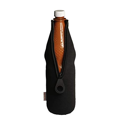 DRESS-YOUR-DRINK Flaschenkühler 0,7-1,0L für Glas- & PET Flaschen, Neopren, Getränkekühler, (schwarz, 1) von DRESS-YOUR-DRINK