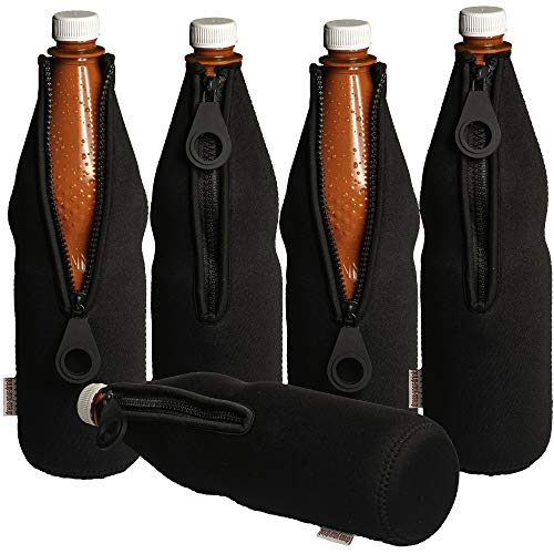 DRESS-YOUR-DRINK Flaschenkühler 0,7-1,0L für Glas- & PET Flaschen, Neopren, Getränkekühler, (schwarz, 5) von DRESS-YOUR-DRINK