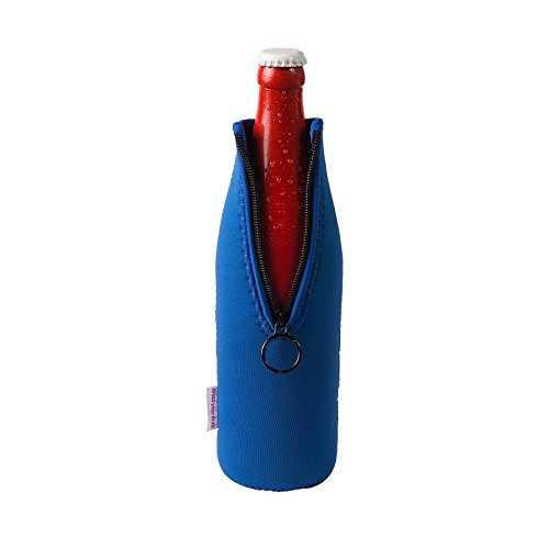 DRESS-YOUR-DRINK Neopren Flaschenkühler, Weinkühler, Getränkekühler (1 Stück 0.5 Liter, Blau) von DRESS-YOUR-DRINK