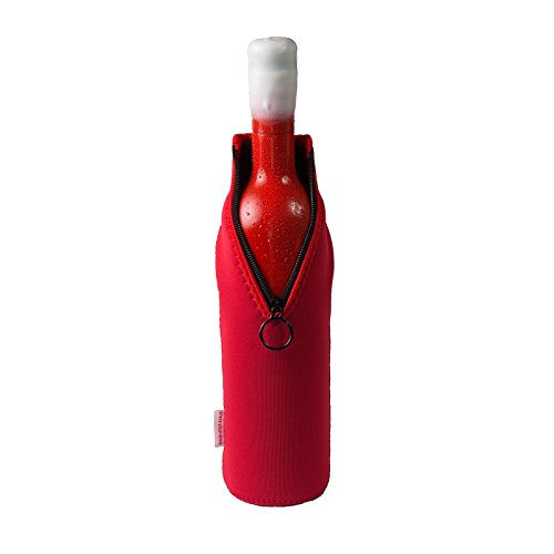 DRESS-YOUR-DRINK Neopren Flaschenkühler, Weinkühler, Getränkekühler (1 Stück 0.7/0.75 Liter, Rot) von DRESS-YOUR-DRINK