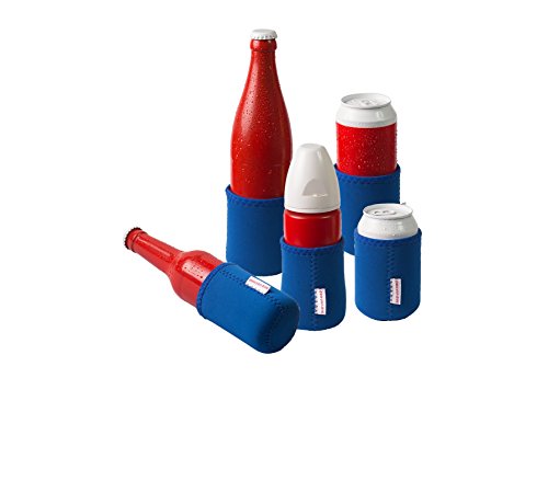DRESS-YOUR-DRINK Neopren Multikühler, Dosenkühler, Getränkekühler, Flaschenkühler (10er Spar-Set, Blau) von DRESS-YOUR-DRINK