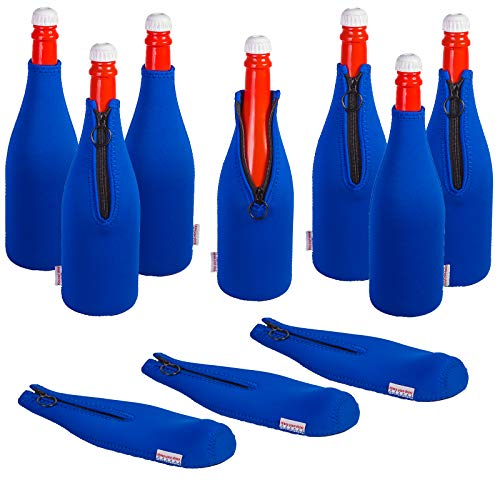 Sektkühler 0,75l Neopren, Flaschenkühler, Weinkühler, Getränkekühler, DRESS-YOUR-DRINK (Blau, 10er Spar-Set) von DRESS-YOUR-DRINK
