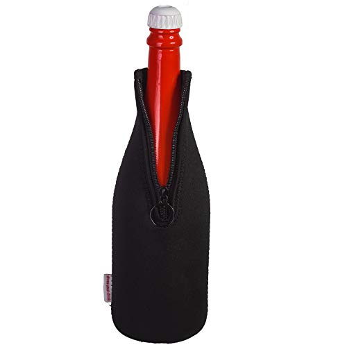 Sektkühler 0,75l Neopren, Flaschenkühler, Weinkühler, Getränkekühler, DRESS-YOUR-DRINK (Schwarz, 1 Stück) von DRESS-YOUR-DRINK