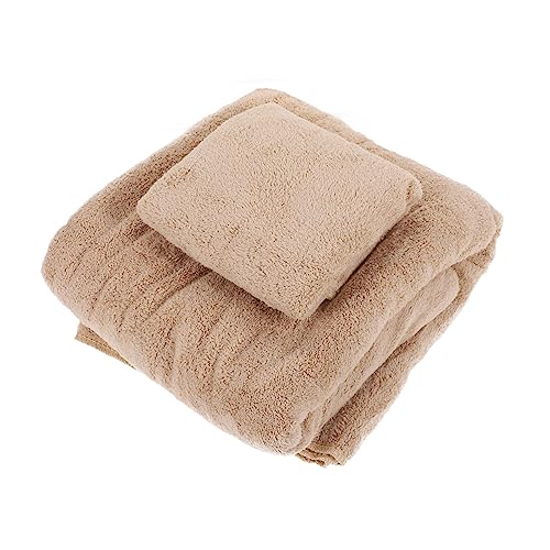 DRESSOOS 1 Satz Fleece Handtuch Set Teilig Schnelltrocknendes Hautfreundliches Badetuch für Zuhause Hohe Wasseraufnahme Leicht und Tragbar Khaki von DRESSOOS