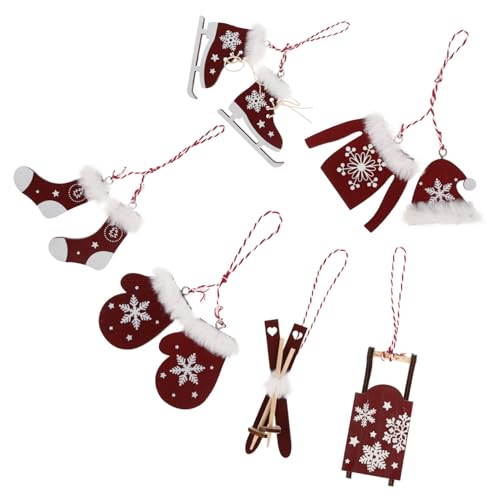 DRESSOOS 1satz Weihnachts-hänge-Dekorationen -Pendants Für Christbaum Festliche Ornamente Im Design Von Skiausrüstung Für Weihnachtsbaum Wände Und Türen von DRESSOOS