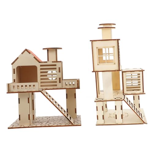 DRESSOOS 2 STÜCK Teiliges Hamsterhaus Holzplattform aus Natürlichem Holz Langlebig und Widerstandsfähig mit Kletterleiter und Spielplatz als Haustier und Trainingsnest für Kleine Nager DRESSOOS 2 STÜCK Teiliges Hamsterhaus Holzplattform aus Natürlichem Holz Langlebig und Widerstandsfähig mit Kletterleiter und Spielplatz als Haustier und Trainingsnest für Kleine Nager von DRESSOOS