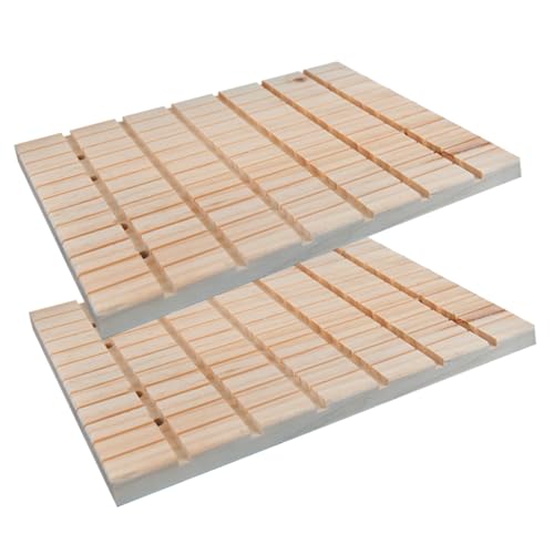 DRESSOOS 2 Stück Kaninchenmühle Deck Schleifklauenzubehör Kleintierzubehör Haushaltskratzbrett Kleintierkratzplatte Haushaltskratzplatte Holzkratzbrett von DRESSOOS