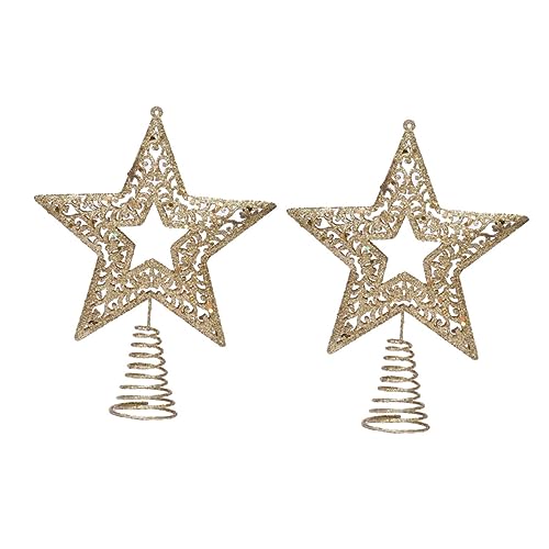 DRESSOOS 2stücke Weihnachtsbaum Deko Goldene Hohlstern Baumspitze Festliche Weihnachtsbaumdekoration Für Stimmungsvolle Atmosphäre Ihrem Zuhause von DRESSOOS