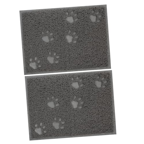 DRESSOOS 2stücke Pvc Katzenstreu Matte Rutschfeste Katzentoilette Unterlage Wasserdichte Und Pflegeleichte Katzenmatte Für Sauberkeit Und Komfort Für Große Katzen Und Kleine Hunde von DRESSOOS