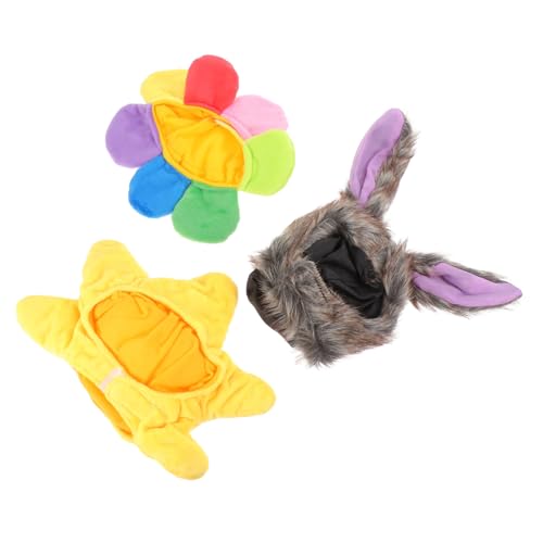 DRESSOOS 3 STÜCKE Teiliges Haustier Kopfschmuck für Katzen und Hunde Dekorative Mützen mit Stylischem Design Bequem und Waschbar als Partydeko und Kostüm Zubehör von DRESSOOS