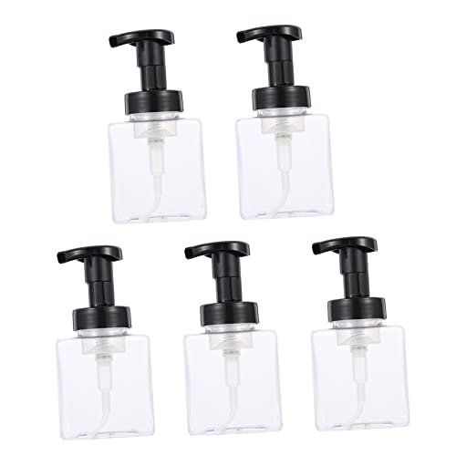 DRESSOOS 5stücke Durchsichtige Pumpe Flasche Seifenspender Für Bad Küche Shampoospender Handseifenflasche Lotionspender Mit Pumpspender Druckpumpe Für Seife Shampoo von DRESSOOS