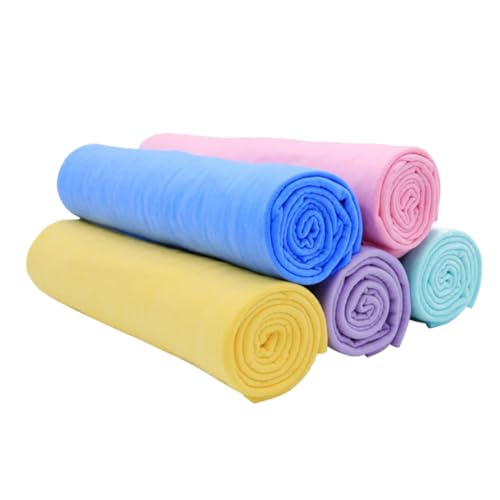 DRESSOOS 5stücke Haustier Hund Baden Dusche Handtuch PVA Material Hohe Wasseraufnahmefähigkeit Schnelltrocknend Absorbierendes Haustierbadetuch von DRESSOOS