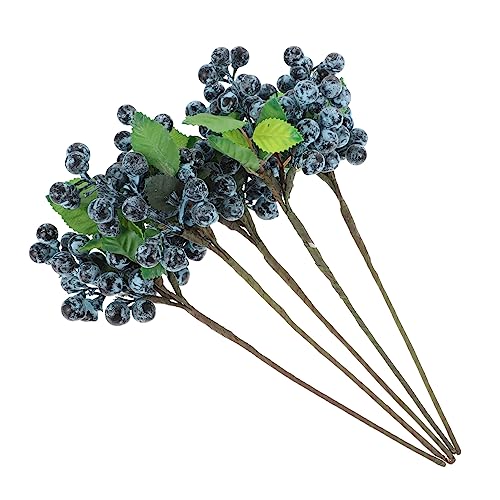DRESSOOS 5stücke Künstliche Blaubeeren Simulierte Beerenzweige Für Arrangements Für Weihnachtsdekoration Hochzeiten Partys Und Zuhause Realistische Details Vielseitige Verwendung von DRESSOOS