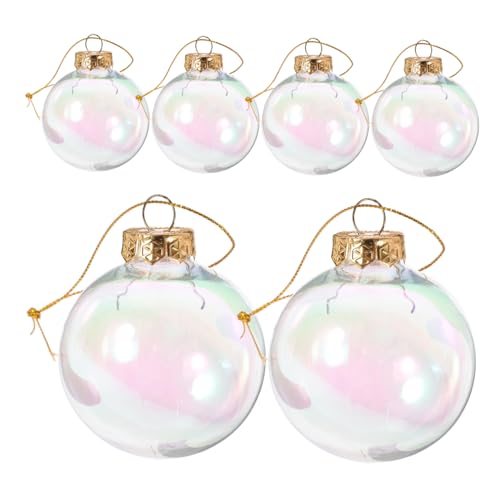 DRESSOOS 6stücke Transparente Weihnachtskugeln Füllbare Christbaumkugeln Für Deko Farbenfrohe Hängedekoration Für Weihnachtsbaum Fenster Und Türen von DRESSOOS