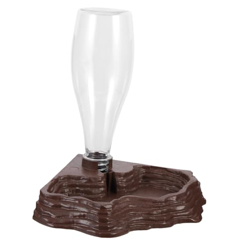 DRESSOOS Automatischer Reptilien wasserspender Braun Bodenstehender Kleiner Wassernapf für Schildkröten Bartagamen Geckos Auslaufsicher Kippsicher für Tägliche Nutzung im Terrarium von DRESSOOS