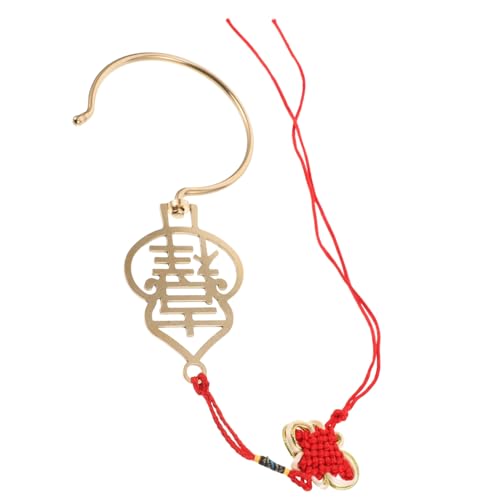 DRESSOOS Deko Gardinenhaken aus Massivem Messing mit Retro-Design Langlebig und Elegant Tür Vorhanghaken mit Glücksmotiv für Türvorhänge und Bettvorhänge im Chinesischen Stil von DRESSOOS