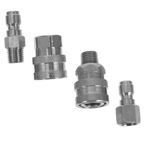 DRESSOOS Edelstahl Schnellverbinder Hochdruckreiniger Adapter mit Innen Außengewinde für Gartenschlauch Wasseranschluss Vielseitig Kompatibel Schnelles Verbinden von DRESSOOS
