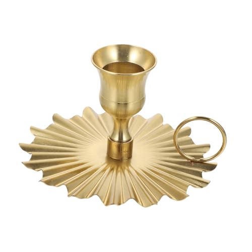 DRESSOOS Eleganter Kerzenhalter aus Hochwertigem Metall Fächerförmiges Design Dekorativer Kerzenteller für Stabkerzen Vielseitiger Kerzenständer für Zimmer und Restaurant Kupferfarben DRESSOOS Eleganter Kerzenhalter aus Hochwertigem Metall Fächerförmiges Design Dekorativer Kerzenteller für Stabkerzen Vielseitiger Kerzenständer für Zimmer und Restaurant Kupferfarben von DRESSOOS