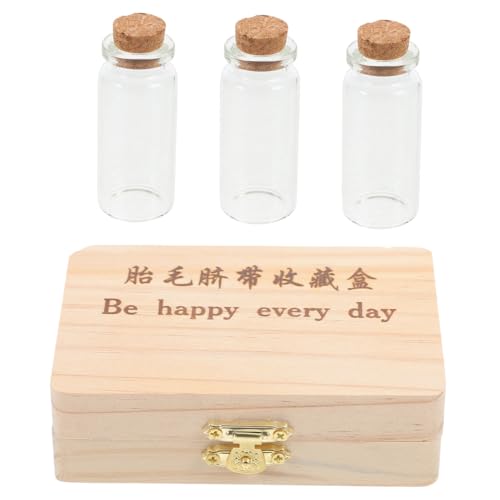 DRESSOOS Fetalhaarspeicherbox Aus Erinnerungsbox Für Fetalhaare Und Nabelschnur Souvenir Box Mit 3 Flaschen Und Kartenschlitzen Perfekte Geschenkidee Zur Geburt von DRESSOOS