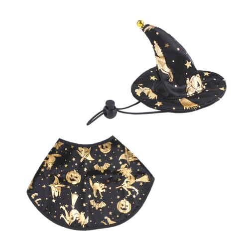 DRESSOOS Halloween Haustier Kostüm Set S Bedruckter Zauberer Umhang und Glockenhut für Kleine Hunde Katzen Stylisches Cosplay Zubehör für Halloween Party und Fotoshooting DRESSOOS Halloween Haustier Kostüm Set S Bedruckter Zauberer Umhang und Glockenhut für Kleine Hunde Katzen Stylisches Cosplay Zubehör für Halloween Party und Fotoshooting von DRESSOOS