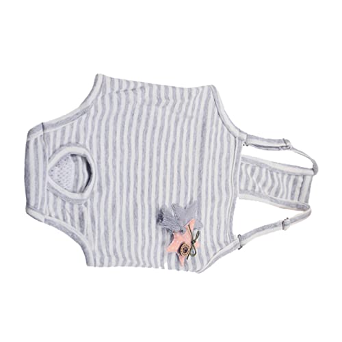 DRESSOOS Haustierwindel Für Hunde Hygienehose Mit Hosenträger Atmungsaktive Windeln Für Welpen Waschbare Hygienehöschen l Größe Grau Für Untrainierte Welpen Und Läufige Hündinnen von DRESSOOS