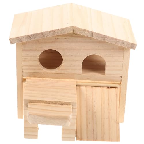 DRESSOOS Holz Hamsterhaus mit Zwei Robustes und Spielhaus für Ratten Chinchillas und Kleine Nager Wärmeisolierend Sicher und Komfortabel Zubehör für Kleintierkäfige von DRESSOOS