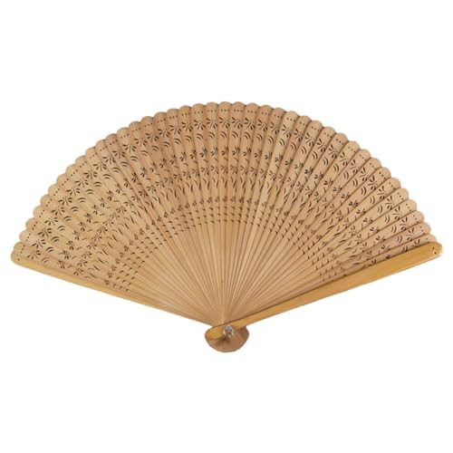 DRESSOOS Japanischer Faltbarer Holz-handfächer für Damen Tragbar mit Filigranen Mustern Vielseitig Nutzbar für Tanz Party Fotografie Cosplay Geschenkidee zu Weihnachten und Geburtstag von DRESSOOS