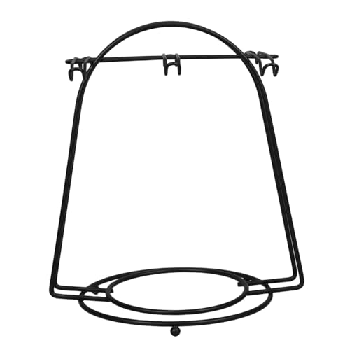 DRESSOOS Metall Tassenständer mit Haken und Untertassenablage Stabiler Schwarzer Becherhalter aus Langlebigem Stahl für Küche Wohnzimmer Vielseitiger Kaffeetassen und Teetassenhalter von DRESSOOS