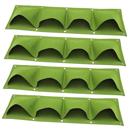 DRESSOOS Pflanztasche Hängend Filz 4 Stück Wandmontage Pflanzbeutel Wiederverwendbar mit Wasseraufnahme für Garten Balkon Terrasse Gemüse Obst Anzucht Aufbewahrung von DRESSOOS