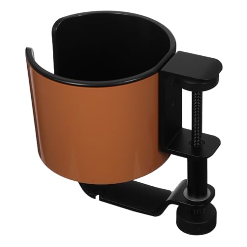 DRESSOOS Tabelle Seite Wasserbucenhalter Tea Cup Holder Klemme Am Schreibtisch-Organizer Pokalhalter Für Tisch Getränkehalterklemme Für Den Schreibtisch Hellbraun Aluminiumlegierung von DRESSOOS