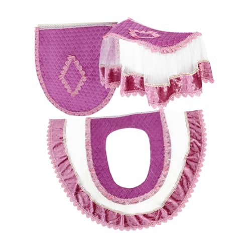 DRESSOOS Toilettentankabdeckung wc garnituren toilettensitz toilettendeckel Toilettenbezug Set toilettenbauteile WC Sitzbezug WC-Set sitzpolster WC-Sitzbezug WC-Sitzkissen Violett DRESSOOS Toilettentankabdeckung wc garnituren toilettensitz toilettendeckel Toilettenbezug Set toilettenbauteile WC Sitzbezug WC-Set sitzpolster WC-Sitzbezug WC-Sitzkissen Violett von DRESSOOS