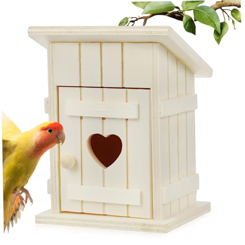 DRESSOOS Vogelhaus aus Holz Unbemalt Nisthaus für Kleine Rustikale für Garten und Terrasse Fördert Verschönert Ihren Außenbereich DRESSOOS Vogelhaus aus Holz Unbemalt Nisthaus für Kleine Rustikale für Garten und Terrasse Fördert Verschönert Ihren Außenbereich von DRESSOOS