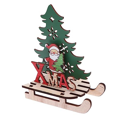 DRESSOOS Weihnachtliche Tischdekoration 3D Rustikales Geschenk DIY Ornament Weihnachten Rustikales Dekor Weihnachtsschmuck Aus Holz Zum Selbermachen Spielzeug Ziegel Bambus Puzzle Schlitten von DRESSOOS