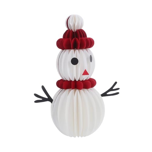DRESSOOS Weihnachtlicher Schneemann-bienenwabe Dekoration Papier Schneemann Figurine Leicht und Robust Wiederverwendbar Festlicher Tischmittelpunkt für Esszimmer und Party Winterliche von DRESSOOS