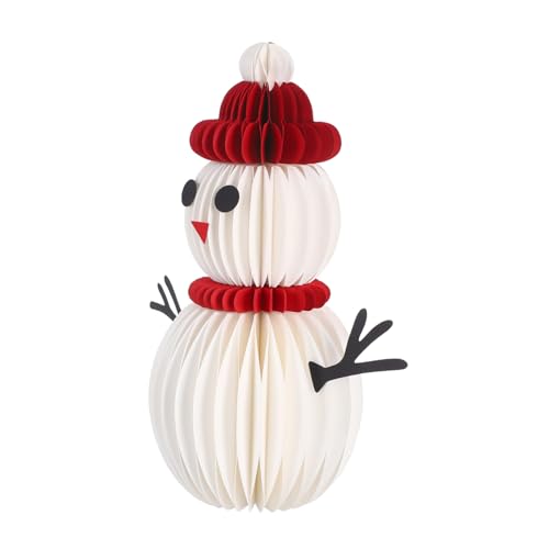 DRESSOOS Weihnachtlicher Snowman Honeycomb Tischdeko Papierleicht und Robust Festliches Schneemann-Ornament für Familienfeiern Party Esstisch-Dekoration Warme Winteratmosphäre von DRESSOOS