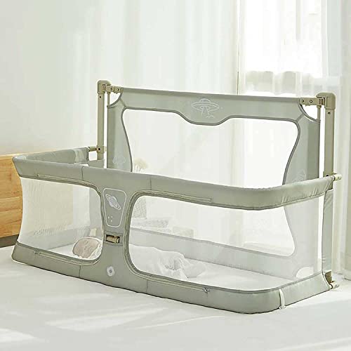 3-in-1-Baby-Nachttischschläfer – faltbares, tragbares Kinderbett mit atmungsaktivem Netzfenster, stabile Aluminiumlegierung und waschbarer Bezug, für Neugeborene, Säuglinge und Kleinkinder, einfach zu von DRFGHK