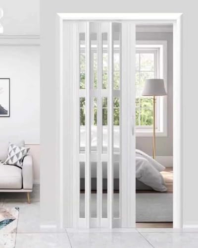 Akkordeon-Tür PVC interne Falttür Schiebe für Schlafzimmer und Flur Raumteiler Faltbare Tor Trennwand Speisekammer Schrank Eingang von DRFGHK