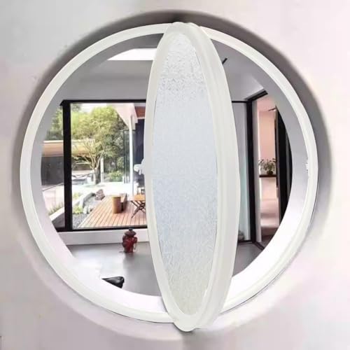 Aluminum Alloy Round Window Porthole Wall Mounted Door with Handle, Kitchen Casement White 0.92" von DRFGHK