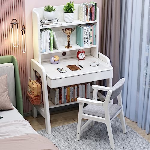 Arbeitstisch, Schreibtisch mit Schubladen und Stall, platzsparender Home-Office-Computer für Erwachsene, Studenten, kompaktes Design von DRFGHK
