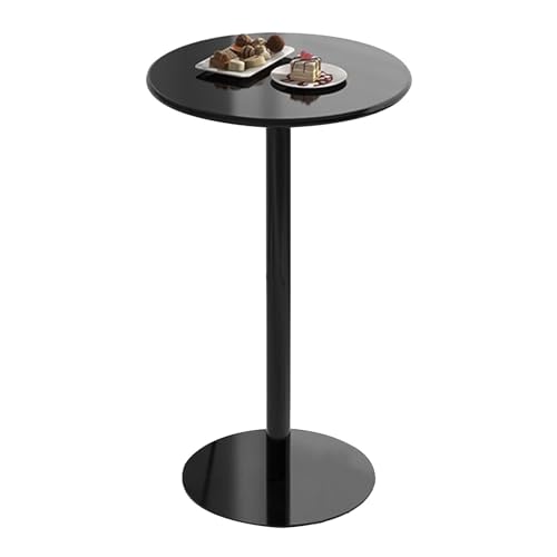 Bar Table for Kitchen Dining Room Table, Round Metal Bistro Cocktails, Side Living Room, Counter Coffee and Drinks, High (Black, 6 von DRFGHK